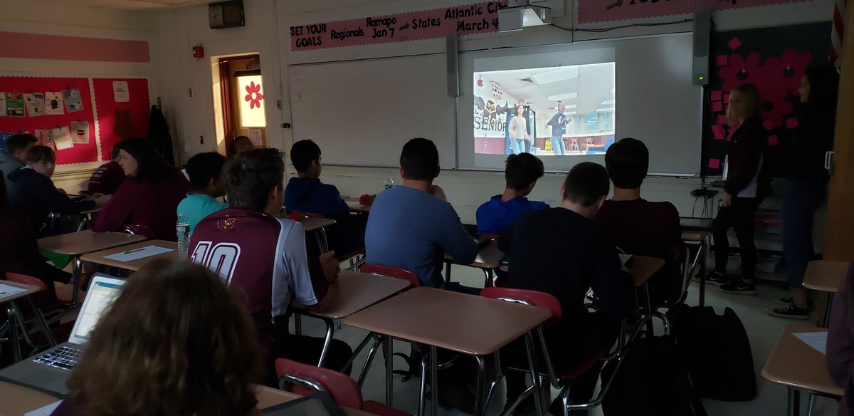 DrBEdtech's tweet photo. Helping judge jingles for the act of marketing itself in sports marketing with Ms. Chestnutt. Lots of fun on a Friday morning before break! #PRHSpride https://t.co/ddZPSTYPwN