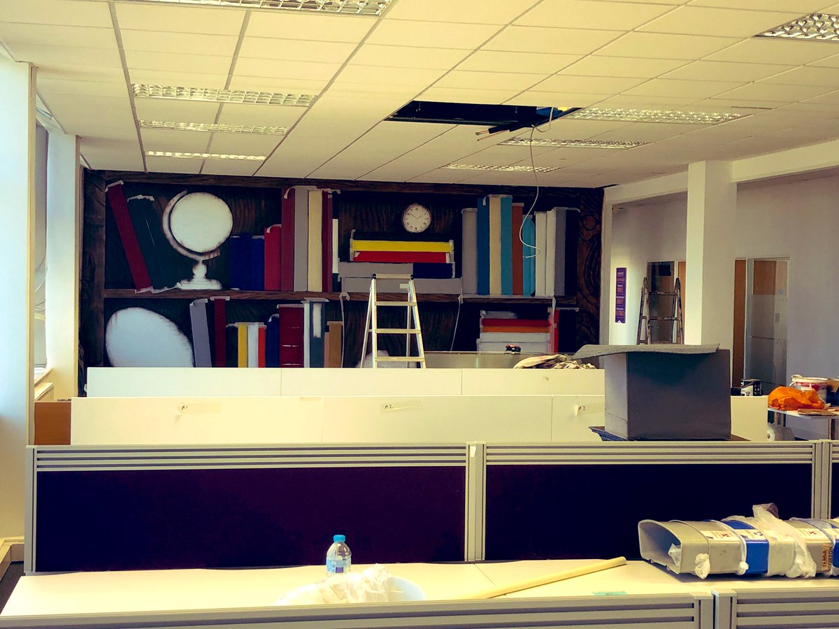 MyWorkSpotUK's tweet photo. What is it?! It’s our next piece of wall art well underway, but this time on the second floor - need space for your business? Tours now available come have a look around our new office at #ClydeHouse https://t.co/6LKHN47GdX   #MyWorkSpot #coworking #Maidenhead https://t.co/16GkbJs4Al