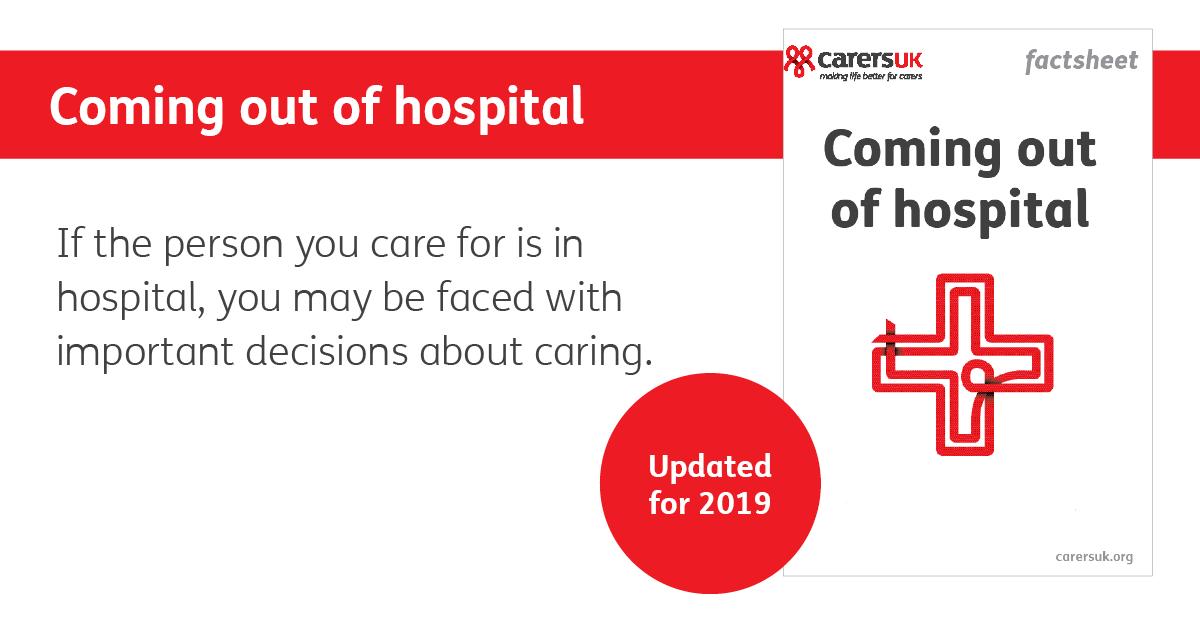 CarersUK's tweet photo. Deciding to #care or continue #caring for someone who is coming out of hospital and who can no longer care for themselves in the same way as before can be very difficult
Our 'coming out of hospital' guide contains info to help #carers with this process https://t.co/nk2trs52kT https://t.co/r0RLM4mof4