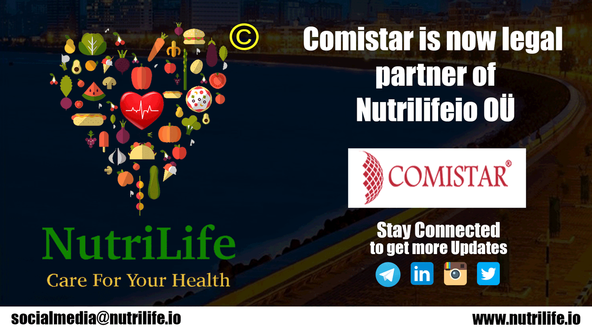 Comistar is now legal partner of Nutrilifeio OÜ.
#nutrilife #nutrilife_io #cryptocurrency #bitcoin #ethereum #blockchain #earnmoney #earnmoneyfromhome #earnmoneyonline #bitcointrading #bitcoinnews #bitcoinprice #altcoin #bitcoinvalue #bitcoinexchange #ICO #ICOReviewer #icoreview