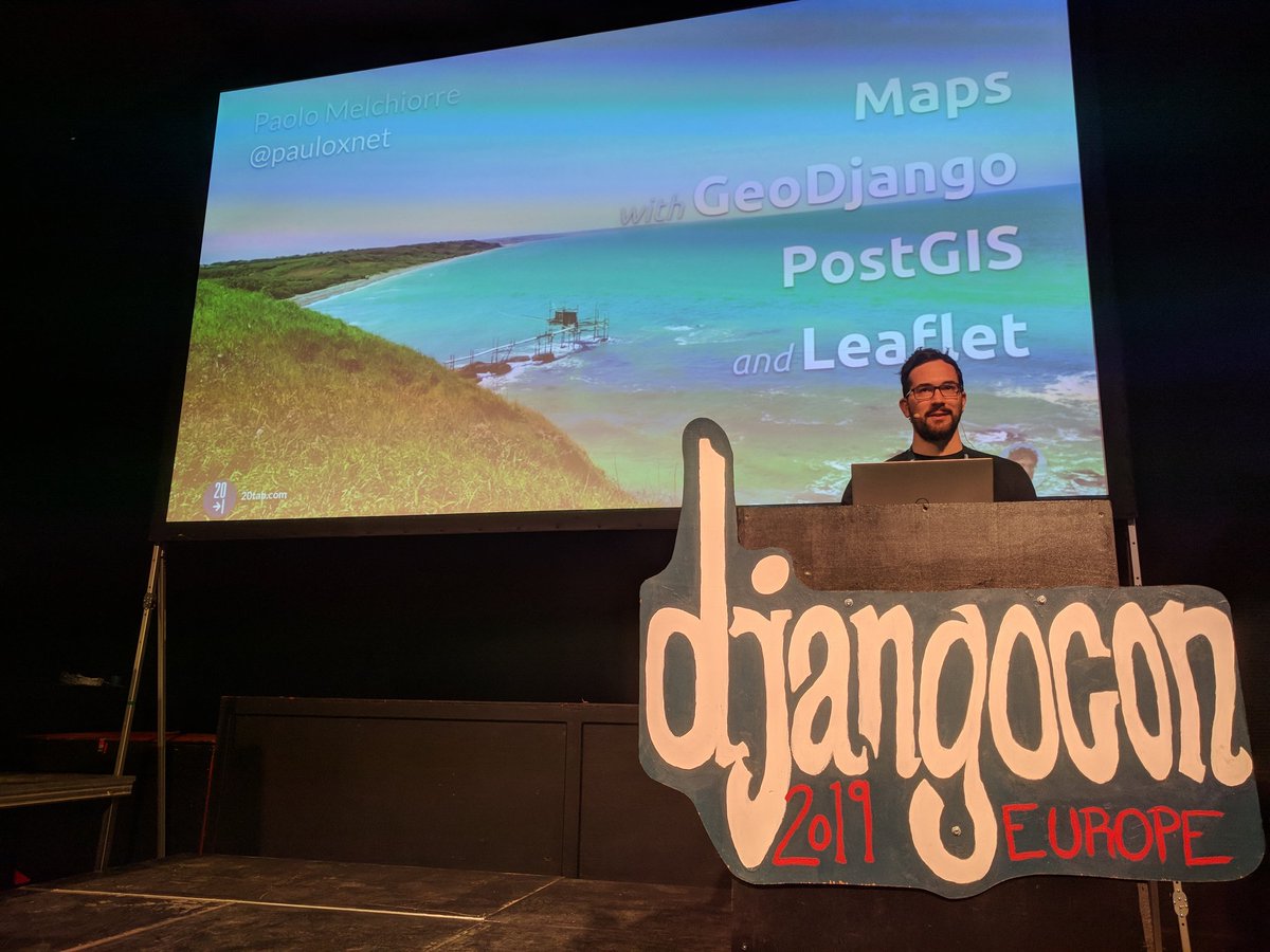 pauloxnet's tweet image. I just gave my talk &quot;#Maps with #GeoDjango, #PostGIS and #Leaflet&quot; at #DjangoCon 🚲 2019 in #Copenhagen 🇩🇰
I want to thanks @DjangoConEurope 🇪🇺 for having me, @MeretDemeures 🇫🇷 for trusting us and @20tab 🇮🇹 for giving me this opportunity.