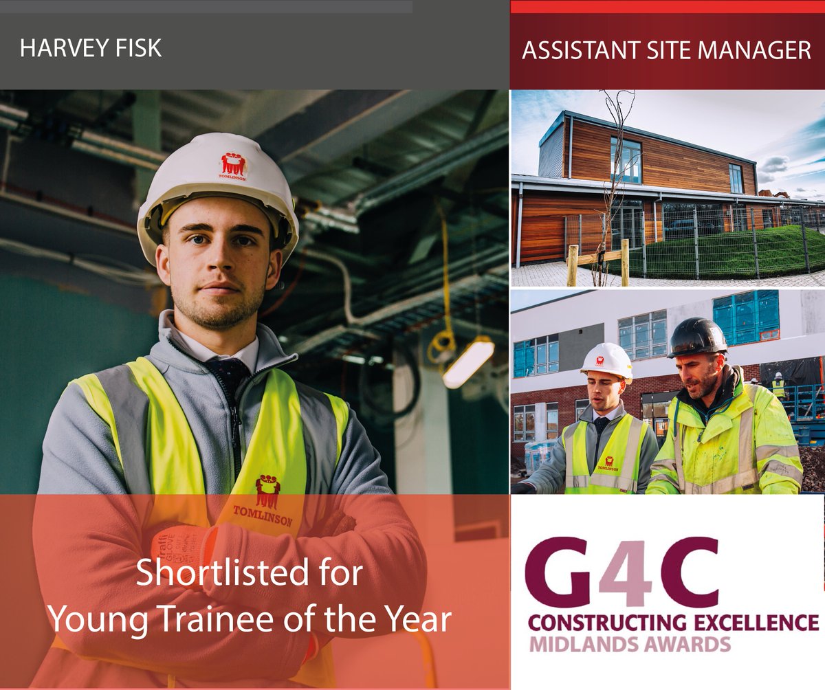 Delighted that Assistant Site Manager Harvey Fisk has been shortlisted for Young Trainee of the Year at tonight's <a href="/G4Cawards/">Midlands G4C Awards</a>.  Congratulations and good luck Harvey.  #YoungTrainee #G4CAwards #Construction