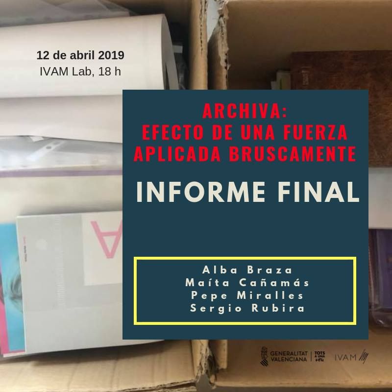 gva_IVAM's tweet photo. ¡Nueva actividad!
ARCHIVA: EFECTO DE UNA FUERZA APLICADA BRUSCAMENTE
Un año después de iniciar la investigación, se presenta un informe final con la estructura de la ARCHIVA y sus materiales más significativos
📆 12 abril 18h #IVAMLab
@pepemiralles3 y @Albabraza https://t.co/dHmWBzpf4T