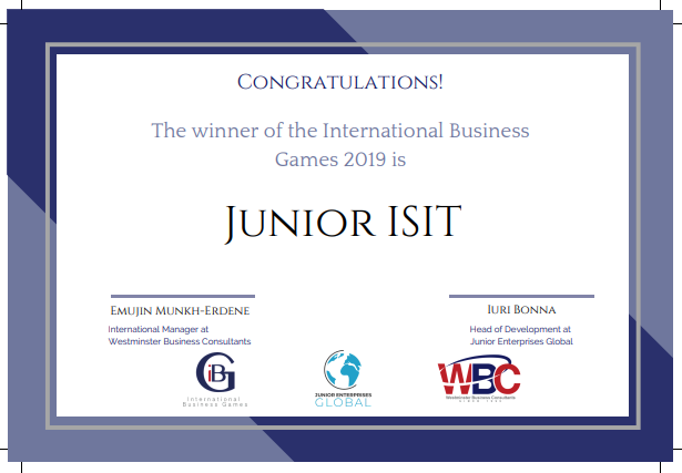 JuniorISIT's tweet photo. @JuniorISIT is so proud of its members @Elisaaa974, @Yasmine0508 and Alice for winning the International Business Games!💃 We thank our partner @WBCUK for giving us the opportunity to compete. Congratulations to all participants! #WeAreJE https://t.co/Oj7DAsGZ5L