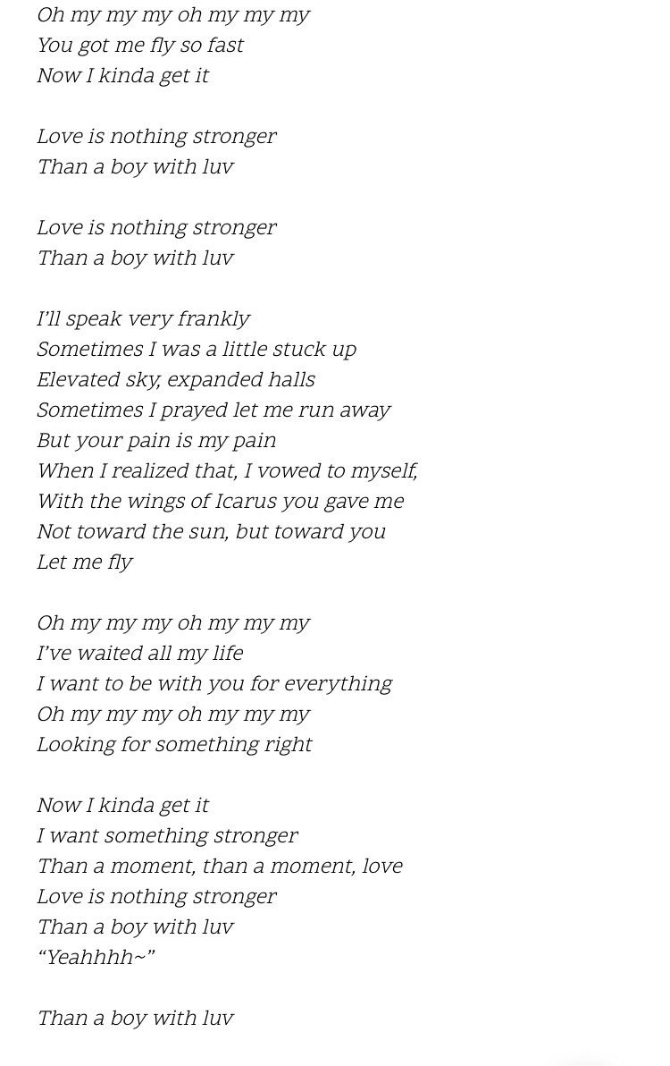 boy with luv lyrics