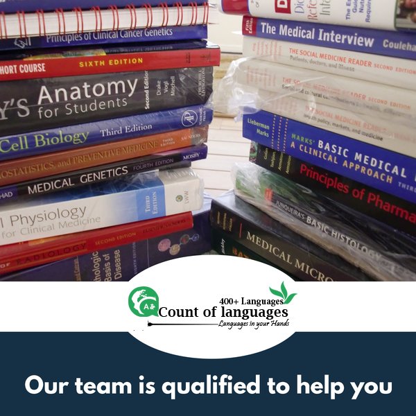 #Count_Of_Languages
✔Medical texts can be hard💪 to translate but our Medical Team will help you in the process. 📞Contact us!✔
🌐countoflanguages.com
📧info@countoflanguages.com
📲Reach us at: +1-719-505-875
#MultilingualTranslationServices #LanguageTranslation