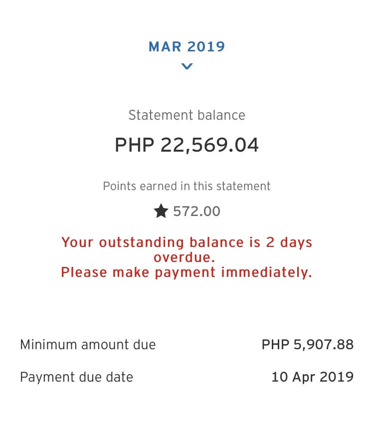 Lynnjmd's tweet photo. What the heck @TalktoBPI. What happened to the online payment Iβve made for my @Citibank credit card? Now Iβve been charged with an β½850 late fee! #BPIdown #bpi https://t.co/87Ya33Z4D6