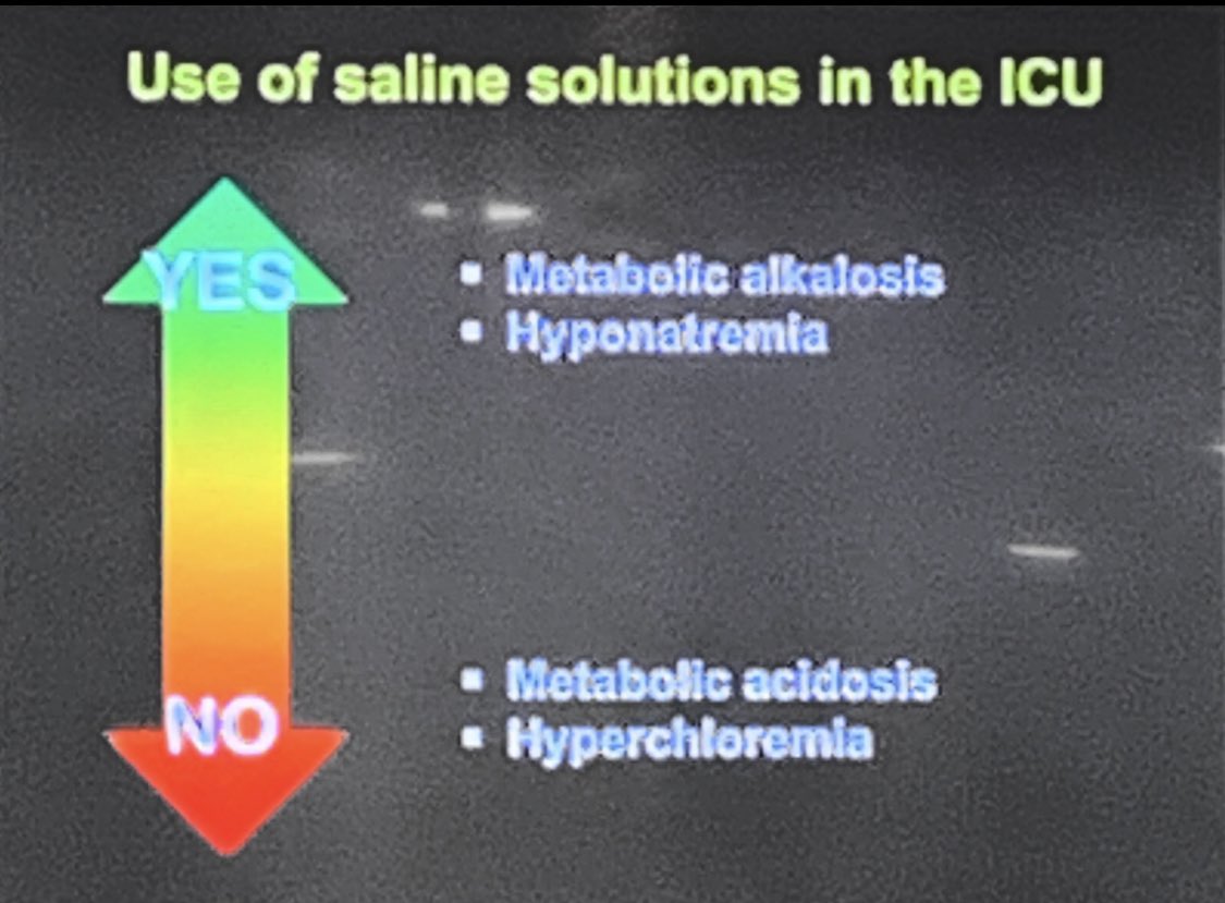 Wilkinsonjonny's tweet image. Jean Louis Vincent tells us when we MIGHT use saline in icu. #FOAMed #FOAMcc   #ccs19