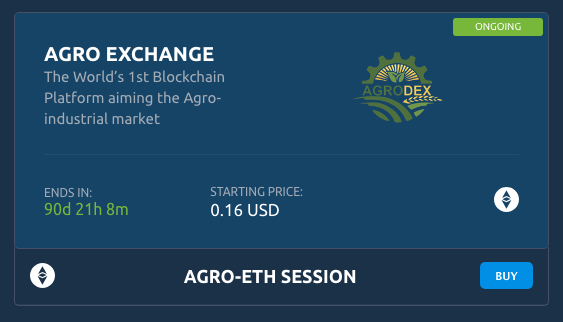 AgroExchange IEO is live and running. The Initial Exchange Offering accepts ETH in exchange for AGRO coins. Prices will go up later.

Get your AGROs at exmarkets.com/launchpad/agro…