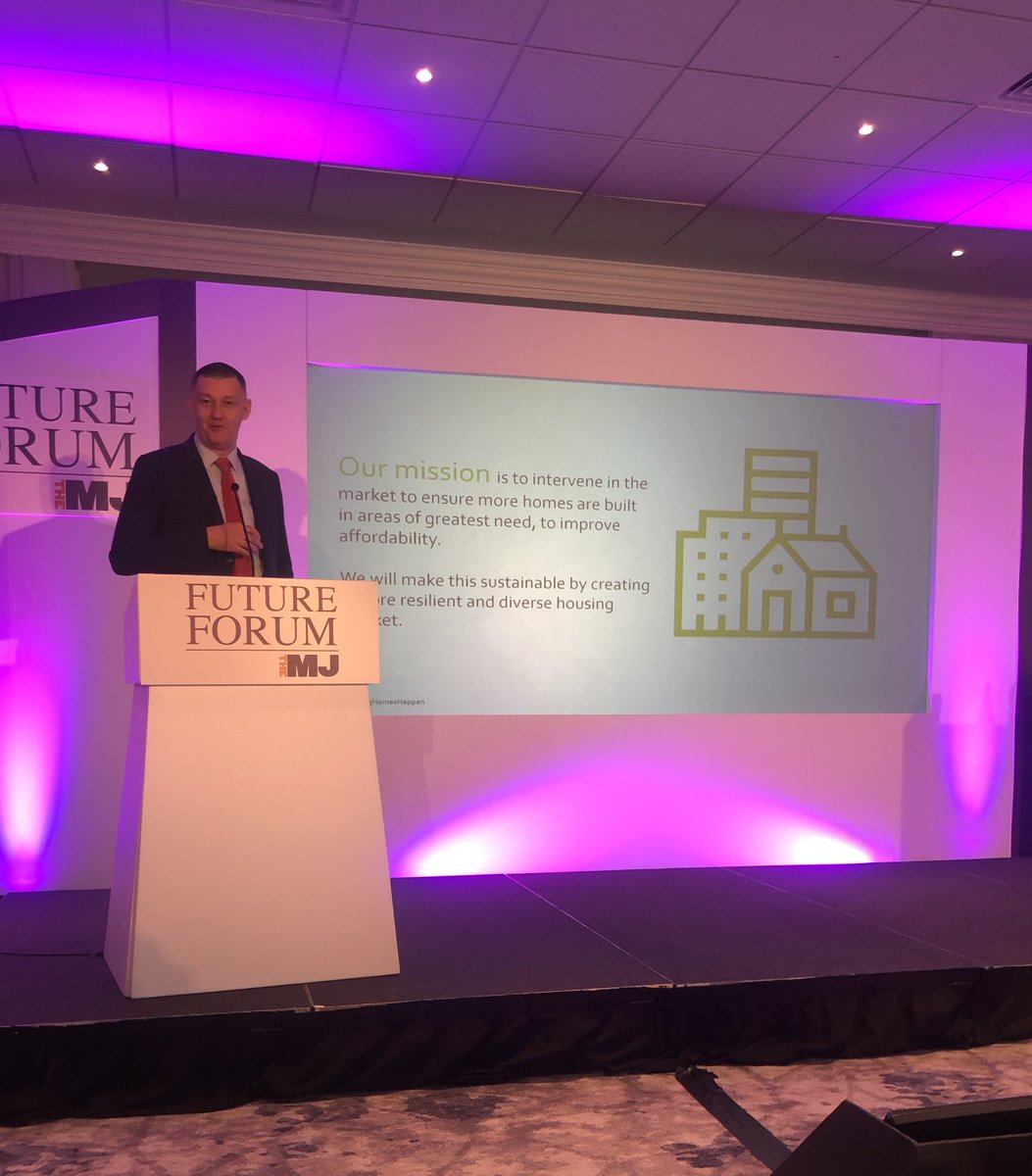 JBembridgeES's tweet photo. Very interesting talk from Nick @HomesNickW and the @HomesEngland priorities. A big issue relating to the high amount of people wanting to buy their first home, but less of the country are moving, leading to a huge demand for new #housing. #MJForum19 https://t.co/egVCBjgNdB
