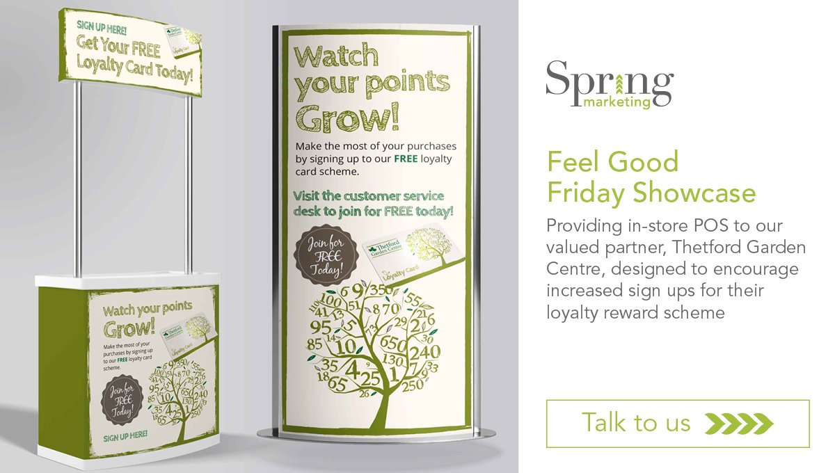 Spring_MarketUK's tweet photo. #FeelgoodFridayshowcase! Having a full suite of in-store POS to compliment your customer loyalty scheme encourages sign ups and repeat business! Do you need in-store POS? talk to us! @ThetfordGC 
https://t.co/fT7Xle9j3b https://t.co/vHutYzbJHh