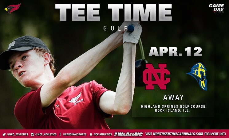 NCC_Athletics's tweet photo. The @NCC_Golf Golf team travels to Rock Island to compete in the two-day Augustana College Invitational! #WeAreNC ⛳️🏌🏻‍♂️ https://t.co/z29aiZbija