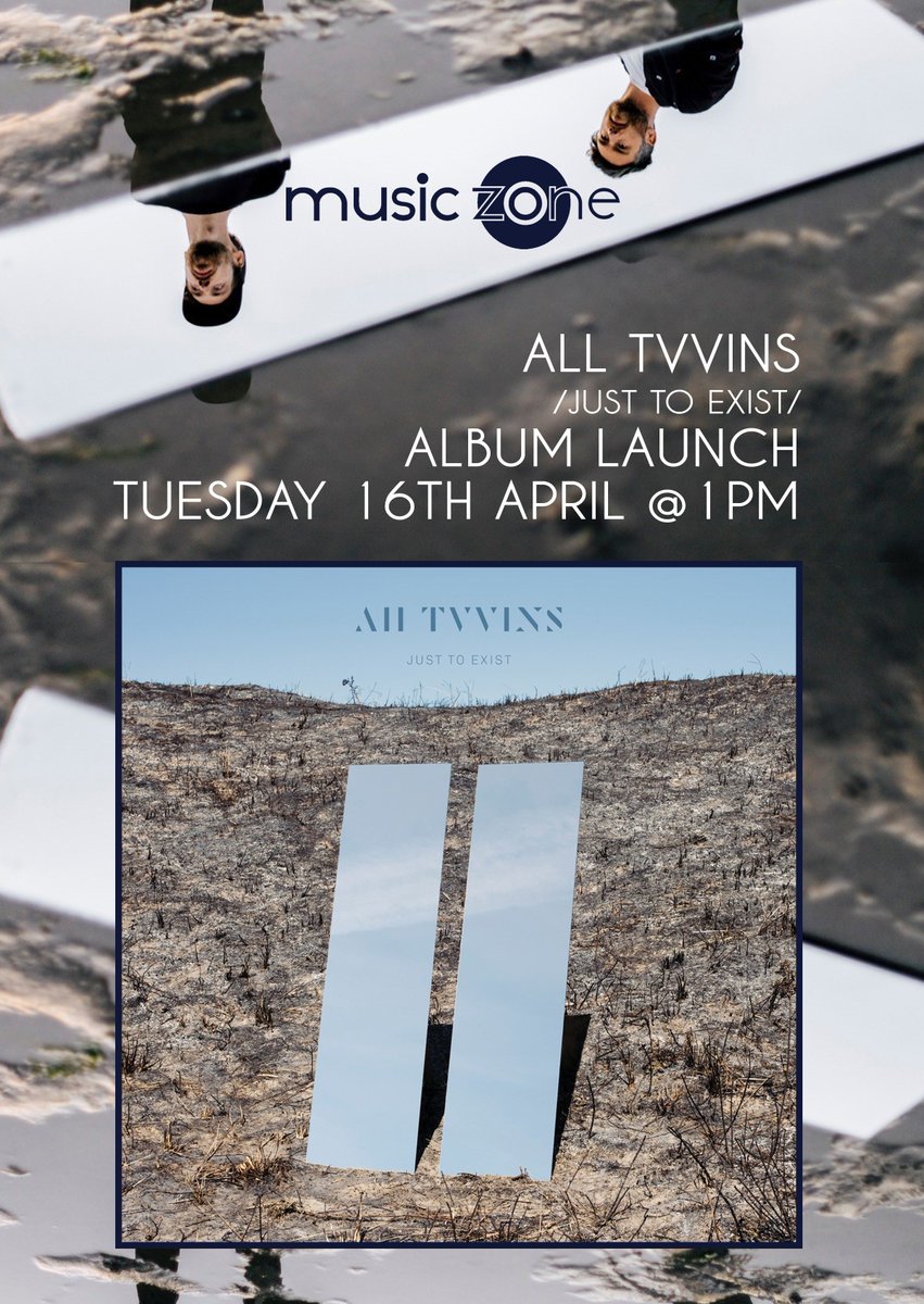 MusicZoneDV's tweet photo. Delighted to welcome back the brilliant @alltvvins to the shop this coming Tuesday, April 16th at 1PM to launch their new album #JustToExist! The lads will play a few tunes and sign the album for us! We have it spinning in the siopa now and+ it's sounding great! #JustToExist https://t.co/SkeGijDDS7