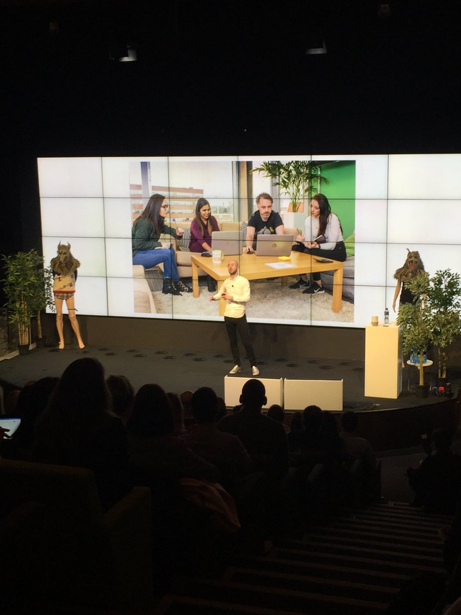 caroloreilly64's tweet photo. @adamhetherington getting us all going on the stage of #Googlefoundry #WolfgangEssentials here we go! https://t.co/012ssvE3jB