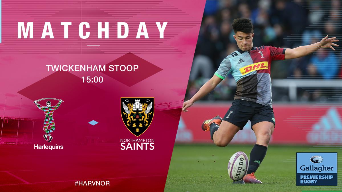 😎 It's matchday! 

🃏😇 Harlequins v Northampton Saints in Round 19 of @premrugby (kick-off 15:00)

#COYQ | #HARvNOR