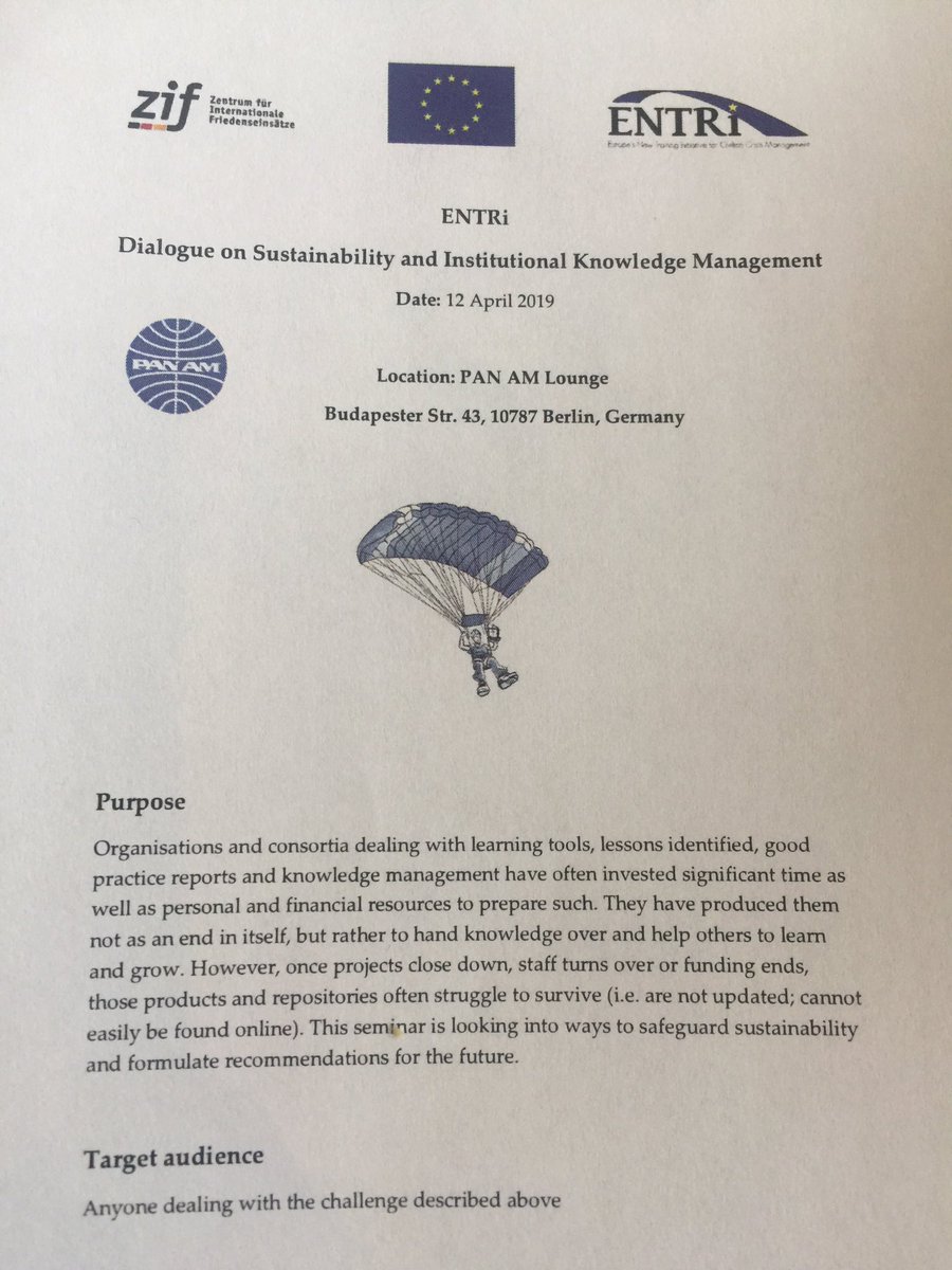 IvanaBoPulko's tweet image. Conference on sustainability of different @EU_Commission funded activities in the field of knowledge management in #peacekeeping, organsied by @ZIF_Berlin, supported by @eu_eeas and other organisations at the end of #ENTRi project. 
📸 @cretaannalisa
