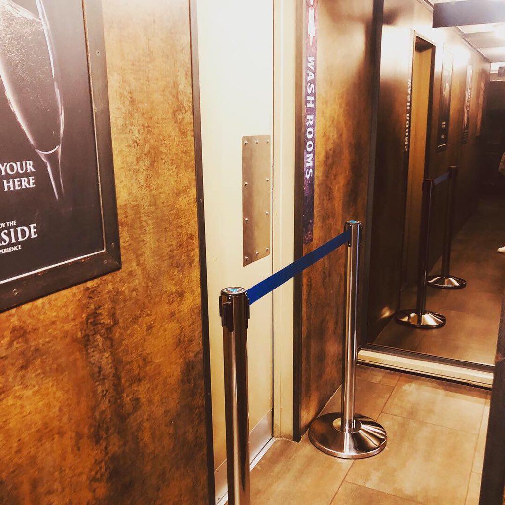 barriers_R_us's tweet photo. #retractablebeltbarriers being used in “Brasserie Azure” @LeasideHotel #retractablebeltposts #retractablebarriers #retractablebarriertape #noentry #customerflow https://t.co/Y0zZvQgMJn