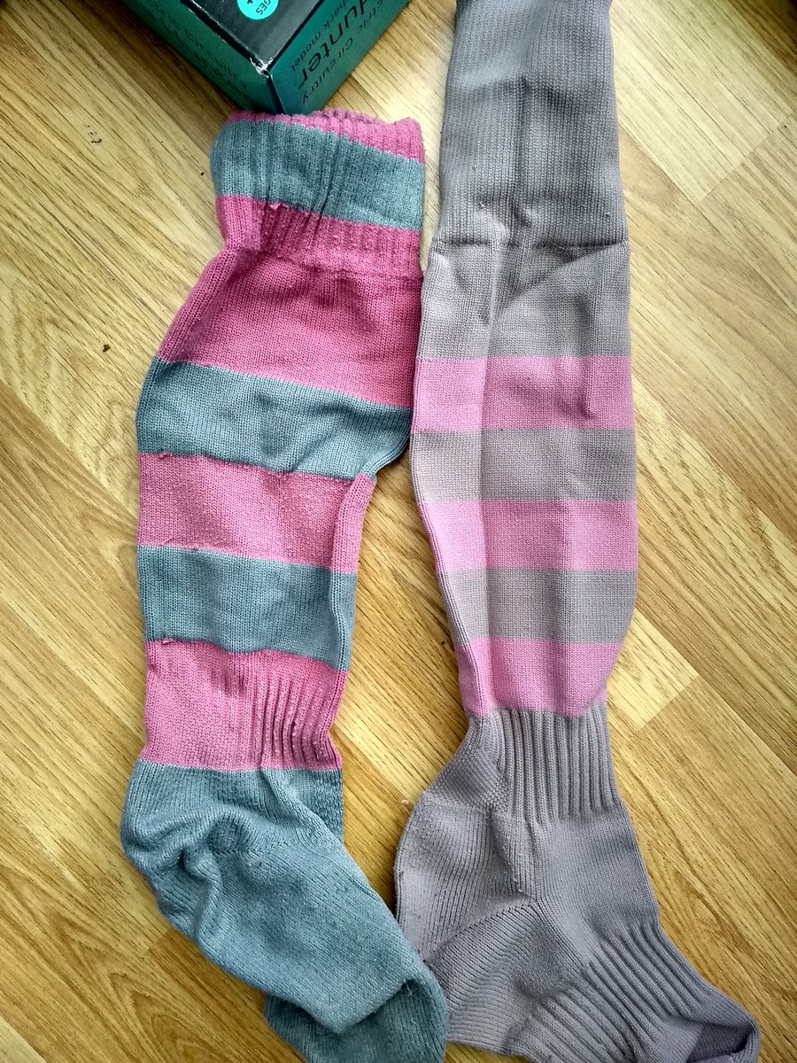 associatejeans's tweet photo. @sport_punk re the email I have sent.  Left sock: 3 seasons old, right sock: 1 season old sport punk sock https://t.co/mp6Jt0BL6W