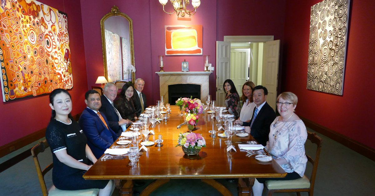 Governor Kim Beazley AC hosted a farewell dinner for outgoing Dean of Consular Corps &amp; Indian CG Amit Mishra and Mrs. Meenakshi Mishra and Chinese CG Lei Kezhong and Mrs. Chao Xing and to welcome new Dean  and Indonesian Consul General Mrs. Dewi Gustina Tobing.
