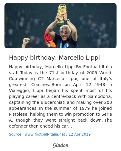 Happy birthday, Marcello Lippi - Read on  