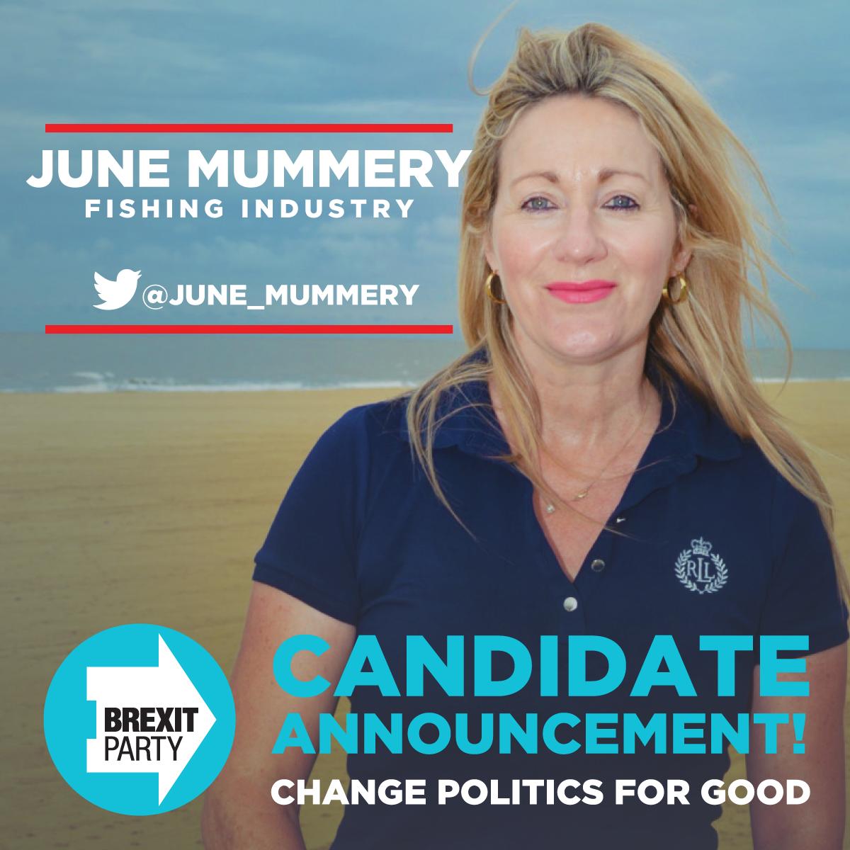 June Mummery is our next candidate. She has fought for years for our fishing industry to be independent of the EU. 

Brexit means retaking of our waters!