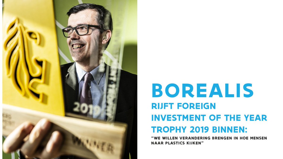 FIT_agency's tweet photo. #Borealis bouwt dit najaar een nieuwe productieplant in de @portofantwerp, een investering van 1 miljard euro. Het levert de Oostenrijkse chemiegroep een #FITTrophy2019 op. @CTillekaerts ging op gesprek bij de winnaar: https://t.co/kkfafv0Ng0 https://t.co/8htEyTuqMx