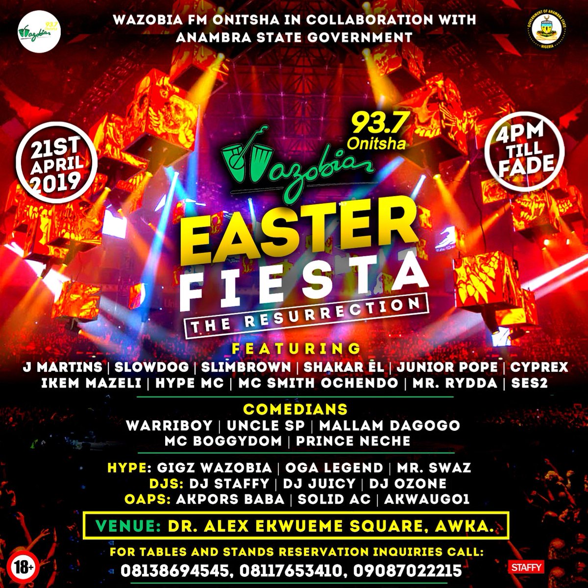 WazobiaOnitsha's tweet photo. Awka kunie Wazobia Fm Don show again. After we don burst #Nsugbe finish Wazobia Easter Fiesta na D next on point. π₯π₯π₯
____________________________________
#Awkakunie πΊ
#WazobiaDonShow π
Tell person wey sabi person make person wey sabi person come wit person wey sabi person https://t.co/gPdtlBZkUj
