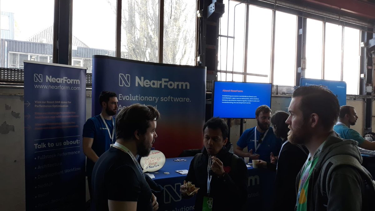 nearform's tweet image. Back at G2 #ReactAmsterdam (that was a lightning talk!) questions over coffee ☕️ Come say hi 👋 #ReactHooks #ReactSSR #frontend
