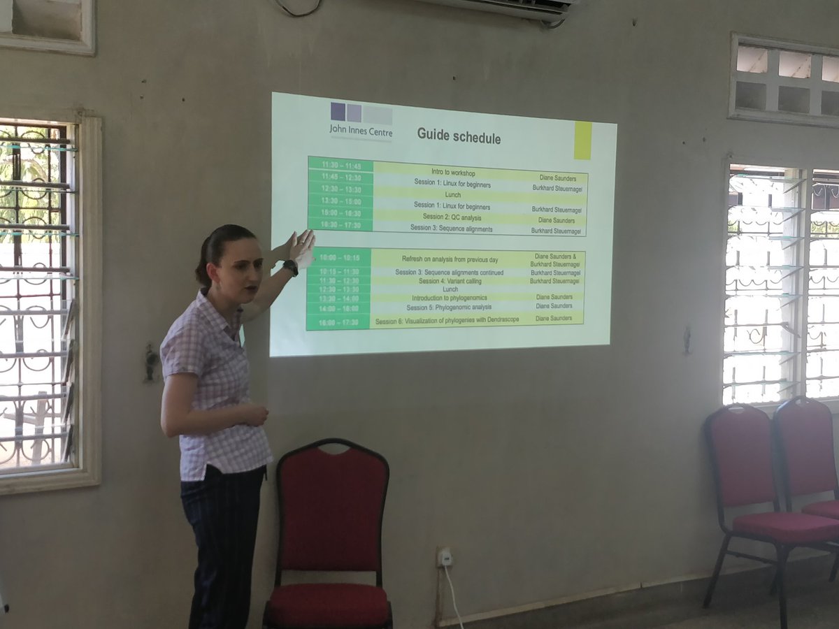 DannyJamesWard's tweet image. A day of learning #pathogenomics at #AfriPlantSci19 with @Saunders_Lab &amp;amp; @steuernb

Students are getting hands-on experience with computational analysis of field #disease/#pathogen #research data.

First up, using #Linux command line for #bioinformatics

318/365 #365DaysOfScience