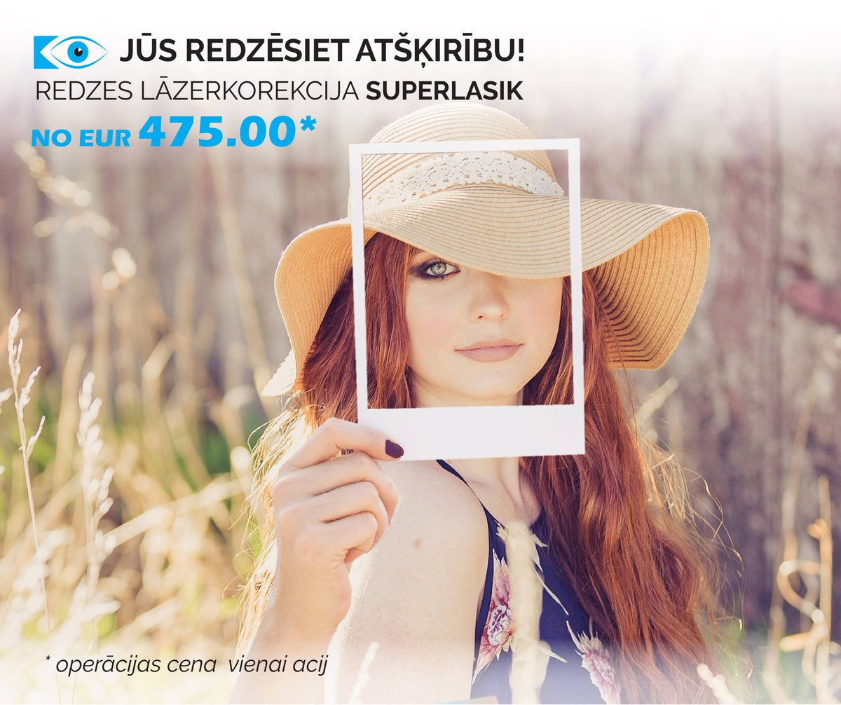 REDZES LĀZERKOREKCIJA NO 475 EUR* 
Ja arī Tu vēlies iegūt ideālu redzi, tad līdz 15.05.2019 aizpildi anketu acucentrs.lv/akcija/ , lai mēs varētu ar Tevi sazināties un piedāvāt ērtāko laiku vizītei.
*Vairāk informācijas: acucentrs.lv/redzes-lazerko…
#DrSolomatina #acucentrs #akcija