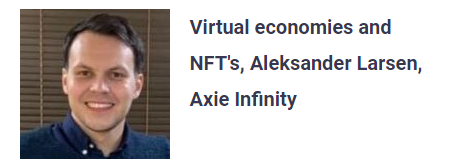 Interested in learning about how <a href="/AxieInfinity/">Axie Infinity</a> thinks about Virtual Economies and NFT design? Join me on osloblockchainday.no April 30th.

<a href="/blockchangers/">Symfoni.eth</a>