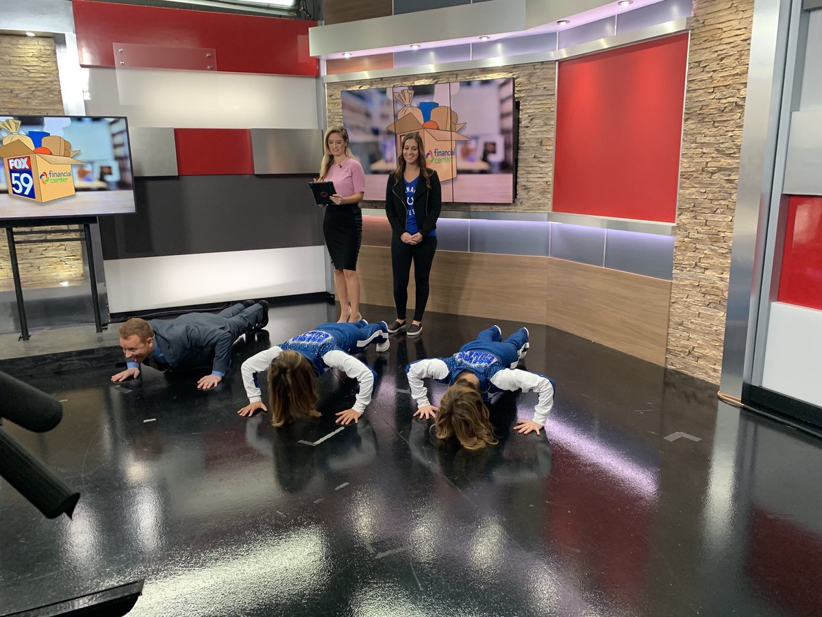 Did you catch @FOX59SJONES, Vanessa, and I busting out push-ups in support of @GleanersFBIndy and @MFBIndy this morning? We ONLY had to do 1,058! Tune into @FOX59 to find out how you can donate to #PackThePantries!
