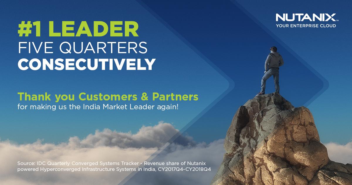 NutanixIndia's tweet photo. IDC recognizes #NutanixIndia #1 FIVE QUARTERS IN A ROW!!!

#Humbled #ProudNutant @Nutanix https://t.co/cwkx5WINQh