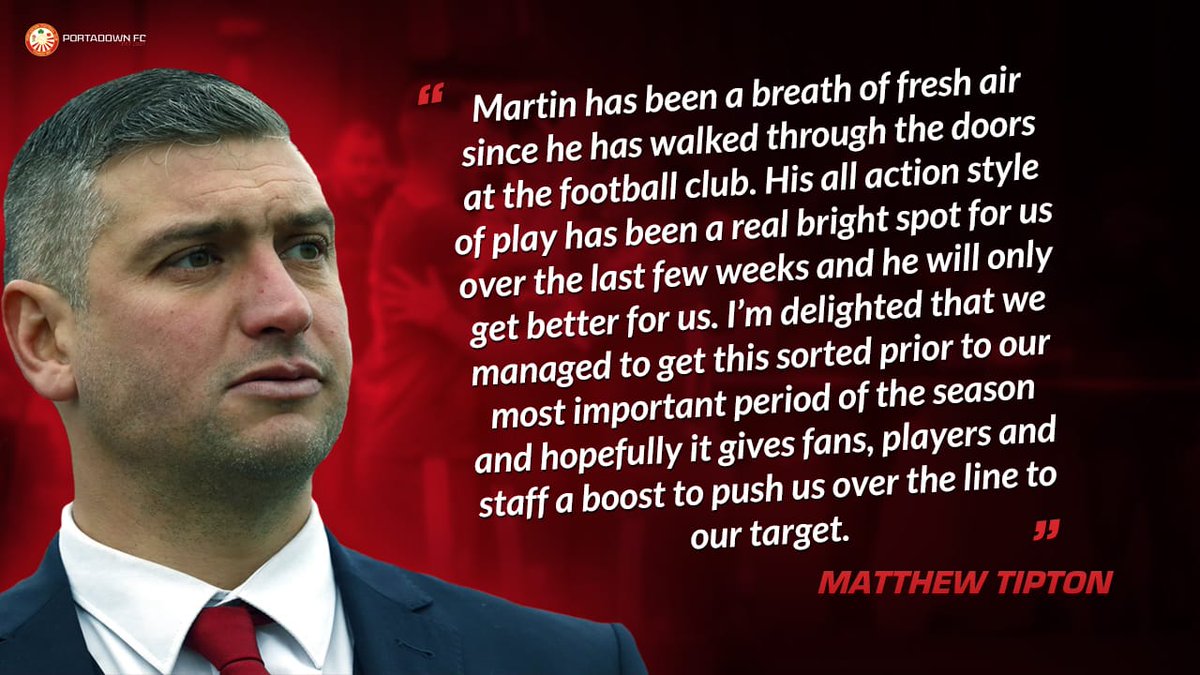 Portadown Manager Matthew Tipton speaks on midfielder Marty Bradley agreeing a new 3 year contract extension with the club.