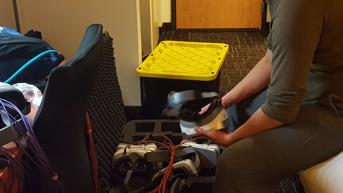 BitSpaceDevelop's tweet photo. Also, our hotel room was madness with all the devices that we needed to charge! #technology #allotoftech #virtualreality #ipad #ineedmorepower https://t.co/FCxV3ODpeW