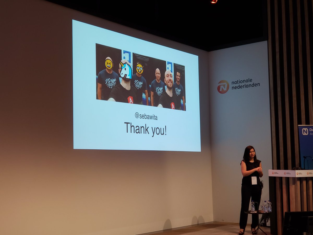 StanimiraVlaeva's tweet photo. Azure Cognitive Services demoed by @sherrrylst. These people look oddly familiar.. 😁😁 @SvetoslavTsenov @sebawita @vchimev 

#NativeScriptDevDay @NativeScript https://t.co/nXOdPHMRll