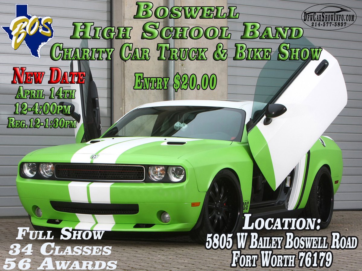 SUNDAY, April 14th 12:00pm - 4:00pm Boswell Band Of Gold will be have a Car Show.  Delicious concessions prepared by chef, Mark Hitri! The weather forecast is PERFECT!!! .<a href="/BoswellBandGold/">Boswell Band of Gold</a> .<a href="/BosFootball/">Boswell Football</a> .<a href="/boswellhs/">Boswell High School</a> .@EmsisdBands .@EMSISDFineArts .<a href="/WaysideBands/">Wayside MS Bands</a> .<a href="/CreekviewMSBand/">Creekview MS Band</a>