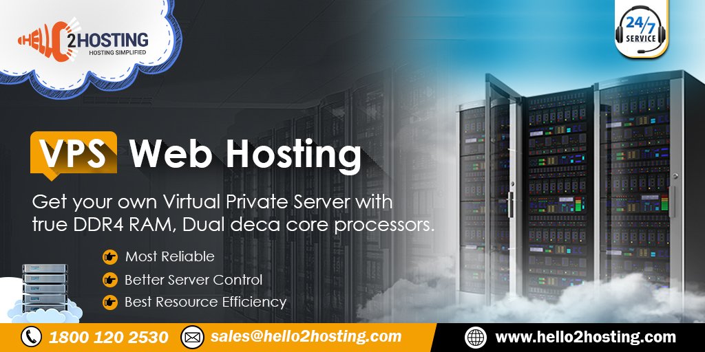 Hello2Hosting's tweet image. Get a managed #VPS #hosting solution from #Hello2Hosting . We offer best VPS hosting #servers with utmost #uptime, compatible and 24/7 support.

For more info: hello2hosting.com/vps-hosting