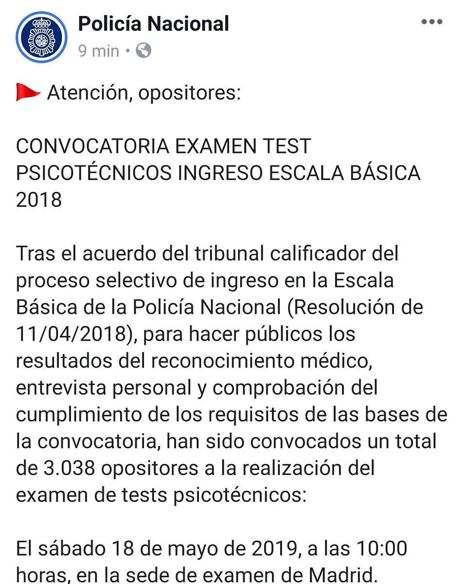 DePolAcademia's tweet photo. Como adelantábamos esta mañana...
🔺3038🔺opositores lucharéis por el APTO el próximo 18 de mayo.
A POR ELLO !! 💪🏻💪🏼💪🏽
Fuente: https://t.co/6mDSoNzjnh
#apto #depoler #depol #promocion35 #promocionxxxv #policianacional https://t.co/nl7cpR5C7k