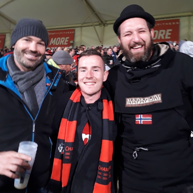 SearleDixon's tweet photo. Just a picture with former Otago number 8 Andrew stead on the left &amp; his mate on the left. #CRUvHIG #GoodBuggers #YesBoy ✔ https://t.co/AuyYfVzjDr