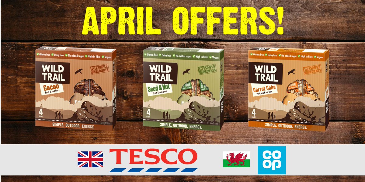 Easter's approaching... but if you're looking for a healthier treat then now's the time to check-out our natural snack bars - three flavours are currently half price in Tesco UK-wide (to 23 Apr) and 80p Off in Co-op stores in Wales (to 30 Apr).  #glutenfree #dairyfree #vegan