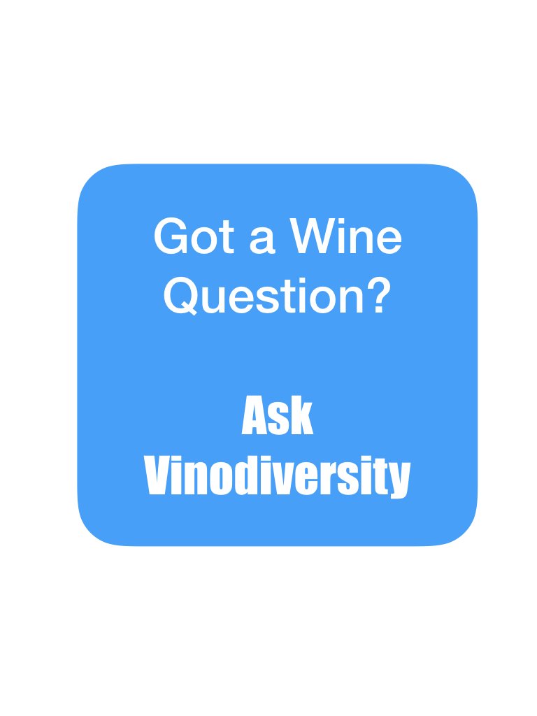 estwinetours's tweet photo. Ask Vinodiversity about alternative varietal #wine https://t.co/3oV6kBxvHL
or you can browse and discuss answers https://t.co/iqC6uIsDlq