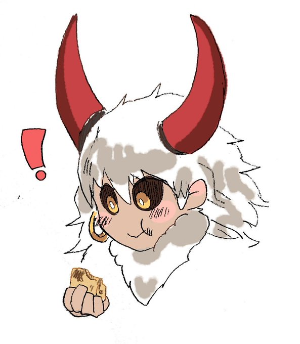 なんか美味しいもの食べたうしくんのらくがき 