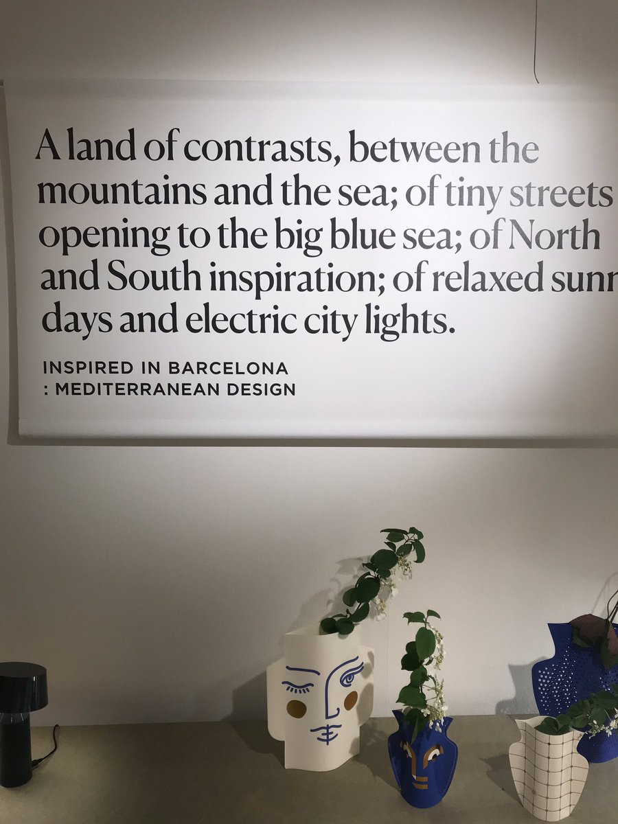 IsaRoigLlorca's tweet photo. #inspiredinBarcelona Mediterranean Design exhibition at Via Dante 14 #milanodesignweek2019 #Fuorisalone2019 @BCD_barcelona @accio_cat @bcn_ajuntament @HabitatCluster @CODIC_catalunya #emiliana #atipus #alwaysBarcelona https://t.co/os6FWAyyk6