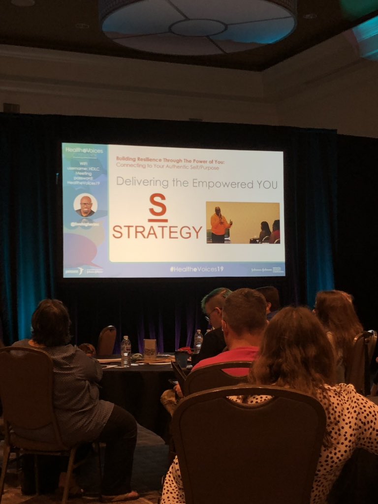 mrs_kam's tweet image. The journey you’re on in navigating your health diagnosis starts with your internal #GPS and seeing life beyond your diagnosis! Thanks Marvin Anderson for inspiring this room today to #livehigher at #healthevoices19! Check it out on #HealtheVoicesLive