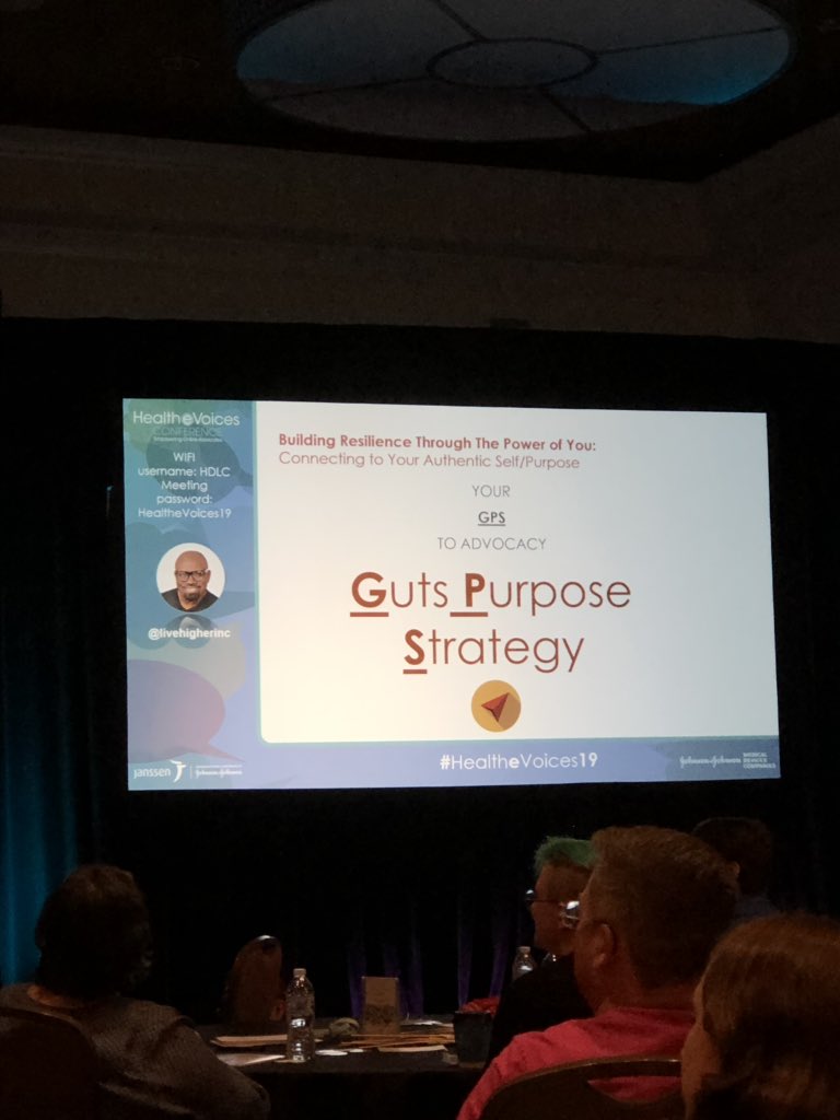 mrs_kam's tweet image. The journey you’re on in navigating your health diagnosis starts with your internal #GPS and seeing life beyond your diagnosis! Thanks Marvin Anderson for inspiring this room today to #livehigher at #healthevoices19! Check it out on #HealtheVoicesLive