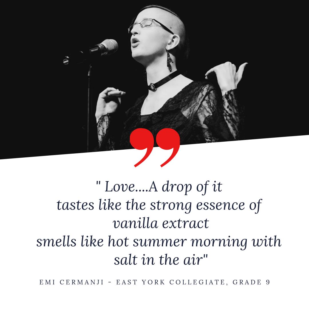 Ont_LOVE's tweet image. This #GetFreeFridays at #LTABToronto2019 and #LOVEOntario 
We have an amazing quote from one of our LTAB students, Emi from East York. See the full poem published in our LTAB Anthology. Pick up a copy at this year's finals on May 11th! Save the date!