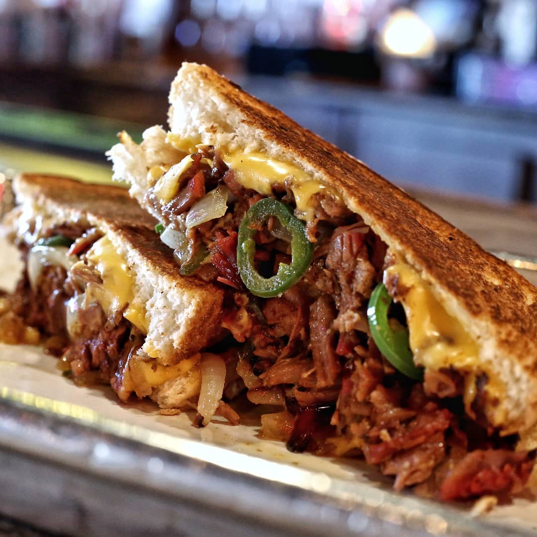 Turn up the heat today for #GrilledCheeseSandwichDay add some grilled jalapenos to your Brisket Grilled Cheese, and wash it down with an Ice Cold Beverage!

#GrilledCheese #BBQ #Brisket #SanAntonio #SATX #SanAntonioEats