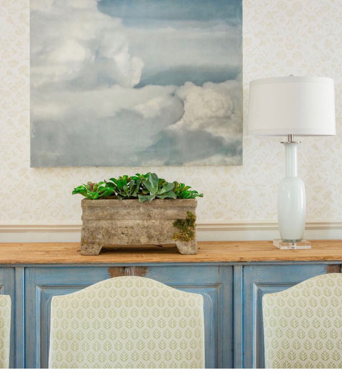 The sky blue sideboard by Sarreid Ltd 