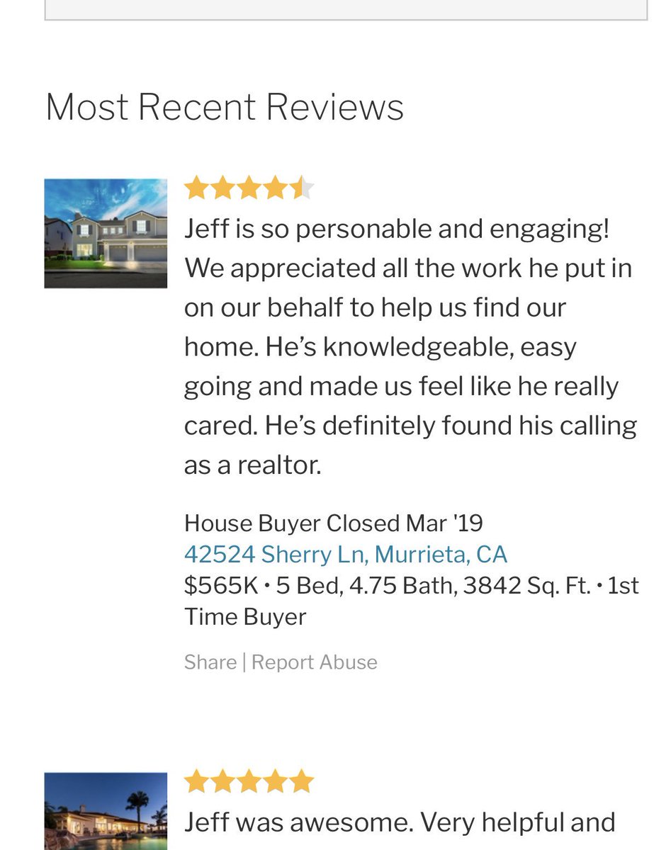 JeffJ_Realtor's tweet photo. My clients are so fantastic. They aren’t required to write reviews about me but they frequently choose to do so. 🏡 🔑 🌴  #ChooseJeff #Redfin #RedfinRocks #Temecula #california #RealEstate #Realtor #SoCal #TheStruggleisRealtor https://t.co/5CUaqP5ltw